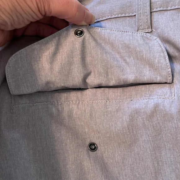 Surf Style Men’s Shorts Gray 36 Polyester Spandex Zip Fly Snap Pocket Back - Picture 6 of 7